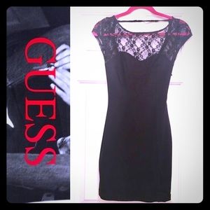 Guess black lace mini dress